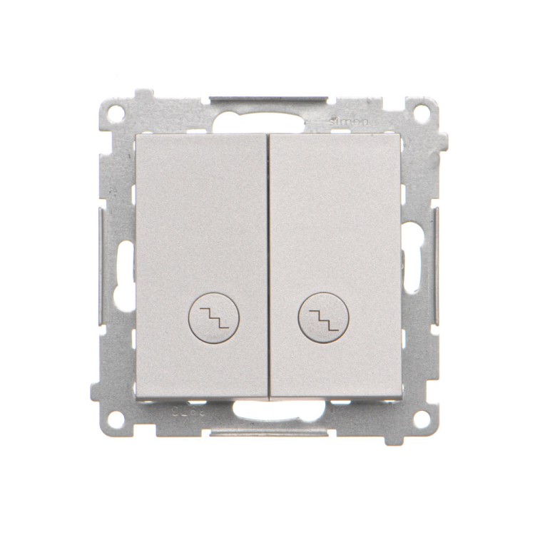 Łącznik schodowy podwójny z podświetleniem LED Simon 55 TW6/2L2.01/143 Kontakt-Simon aluminium mat