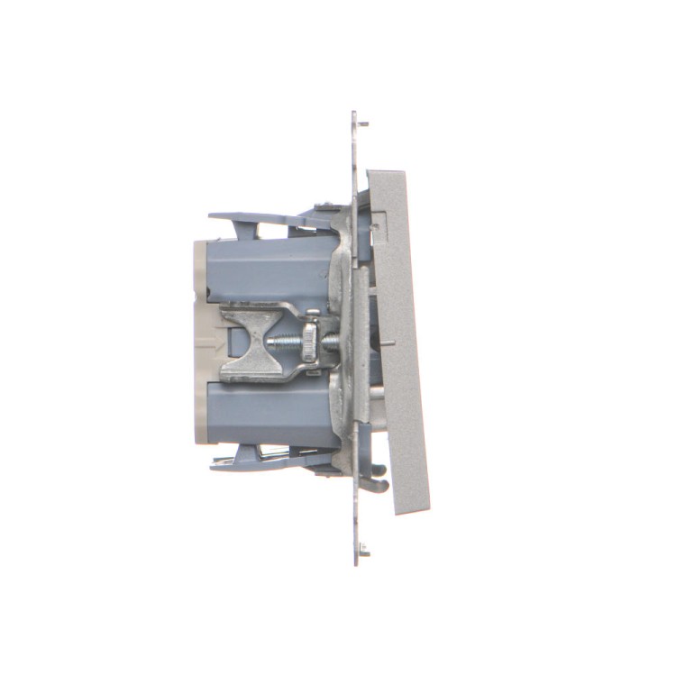 Łącznik schodowy podwójny z podświetleniem LED Simon 55 TW6/2L2.01/143 Kontakt-Simon aluminium mat