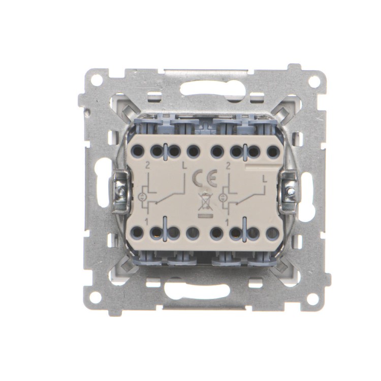 Łącznik schodowy podwójny z podświetleniem LED Simon 55 TW6/2L2.01/143 Kontakt-Simon aluminium mat