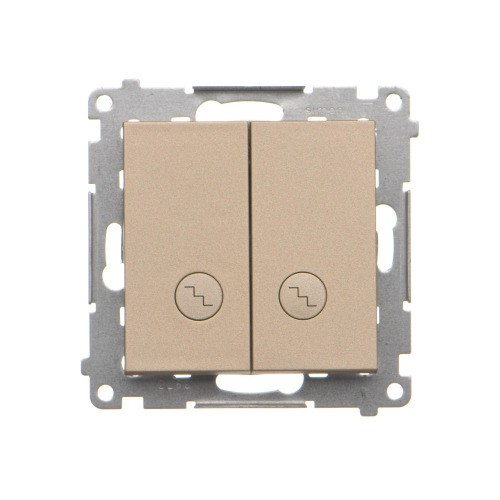 Łącznik schodowy podwójny z podświetleniem LED Simon 55 TW6/2L2.01/144 Kontakt-Simon szampański mat