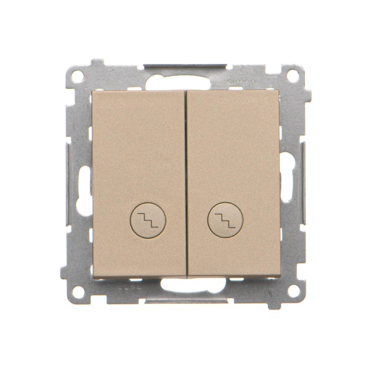 Łącznik schodowy podwójny z podświetleniem LED Simon 55 TW6/2L2.01/144 Kontakt-Simon szampański mat