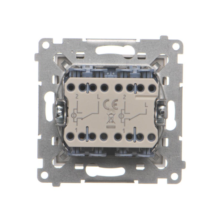 Łącznik schodowy podwójny z podświetleniem LED Simon 55 TW6/2L2.01/144 Kontakt-Simon szampański mat