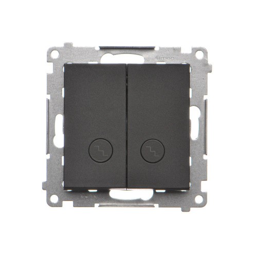 Łącznik schodowy podwójny z podświetleniem LED Simon 55 TW6/2L2.01/149 Kontakt-Simon czarny mat