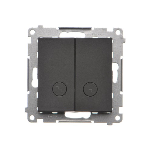 Łącznik schodowy podwójny z podświetleniem LED Simon 55 TW6/2L2.01/149 Kontakt-Simon czarny mat