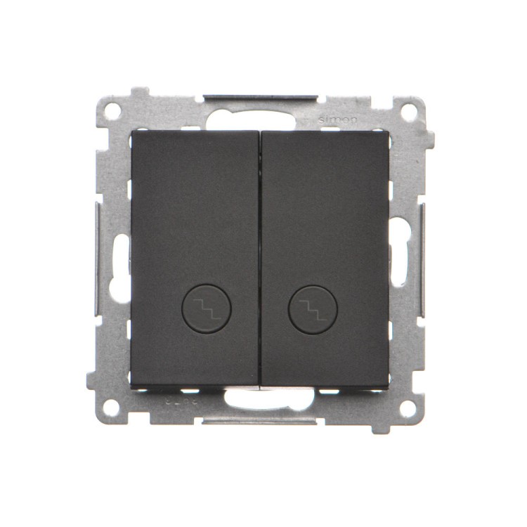 Łącznik schodowy podwójny z podświetleniem LED Simon 55 TW6/2L2.01/149 Kontakt-Simon czarny mat