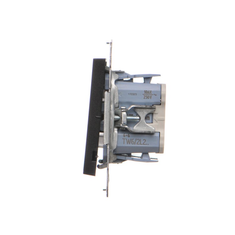 Łącznik schodowy podwójny z podświetleniem LED Simon 55 TW6/2L2.01/149 Kontakt-Simon czarny mat