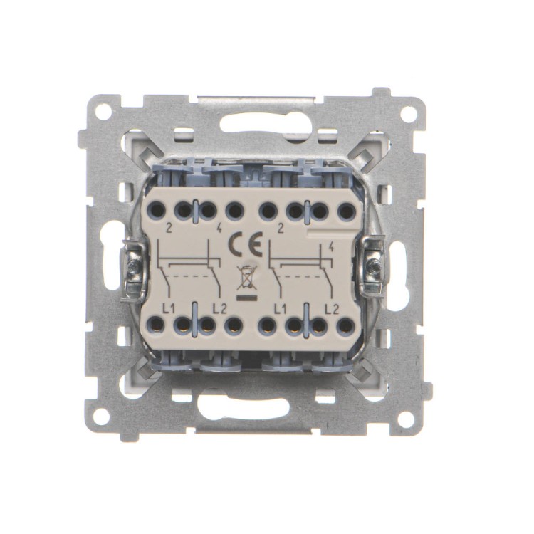 Łącznik krzyżowy podwójny Simon 55 TW7/2.01/143 Kontakt-Simon aluminium mat