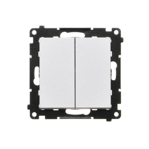 Łącznik krzyżowy podwójny, bez piktogramu Simon 55 TW7/2.01/X/143 Kontakt-Simon aluminium mat
