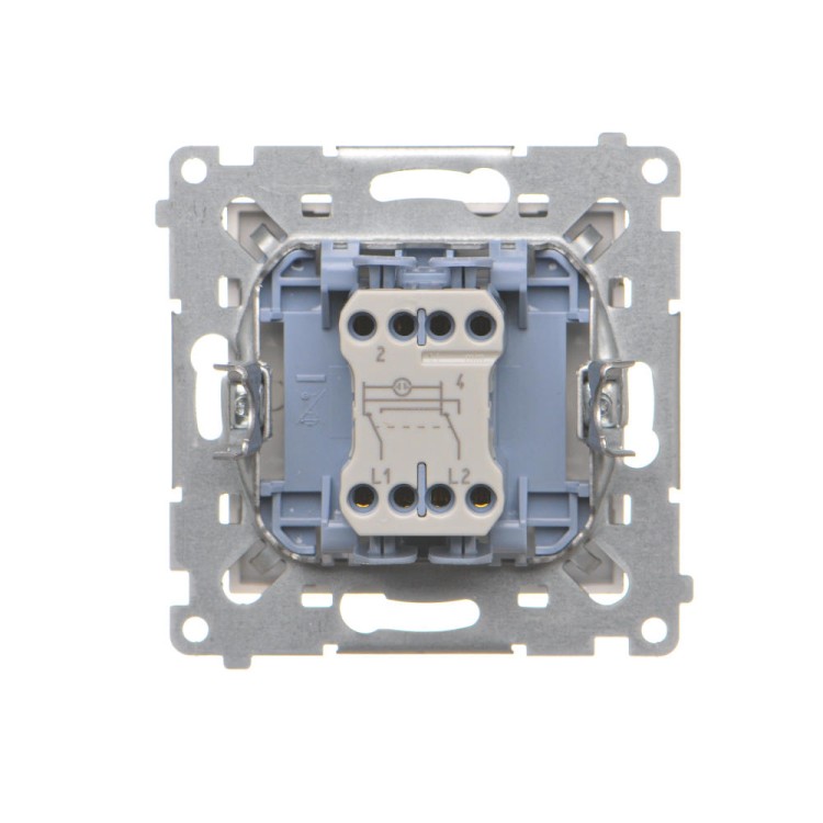 Łącznik krzyżowy z podświetleniem LED Simon 55 TW7L.01/144 Kontakt-Simon szampański mat