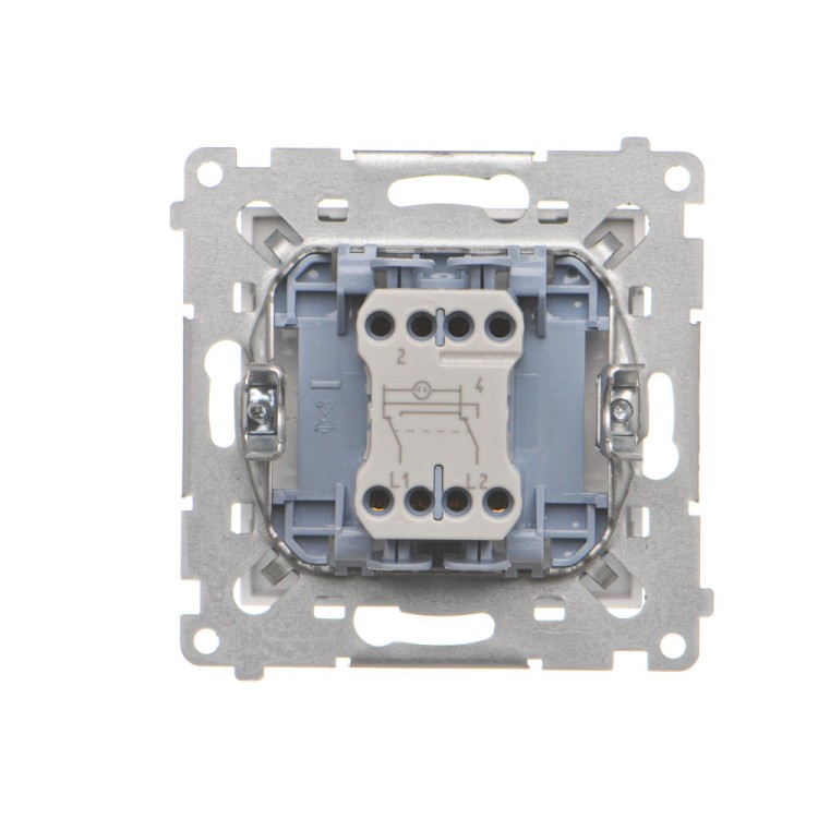 Łącznik krzyżowy z podświetleniem LED Simon 55 TW7L.01/X/143 Kontakt-Simon aluminium mat