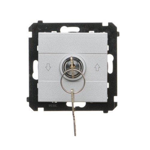 Łącznik na kluczyk żaluzjowy 3 pozycyjny "I-0-II" Simon 55 TWZK.01/143 Kontakt-Simon aluminium mat
