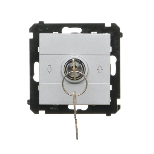 Łącznik na kluczyk żaluzjowy 3 pozycyjny "I-0-II" Simon 55 TWZK.01/143 Kontakt-Simon aluminium mat