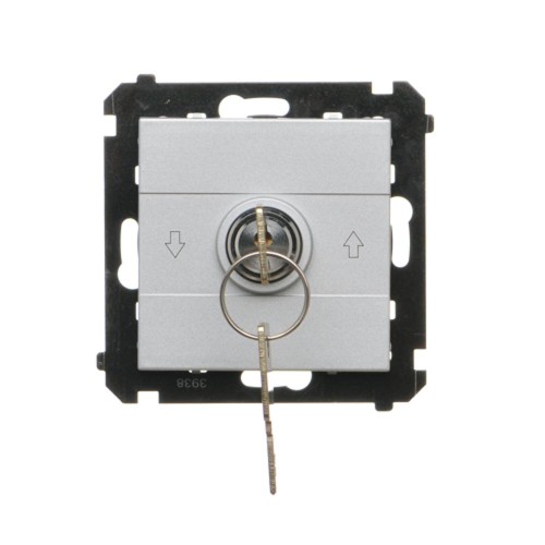 Łącznik na kluczyk żaluzjowy 3 pozycyjny "I-0-II" Simon 55 TWZK.01/143 Kontakt-Simon aluminium mat