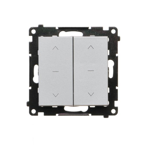 Przycisk roletowy podwójny (1-0-2) Simon 55 TZP2.01/143 Kontakt-Simon aluminium mat