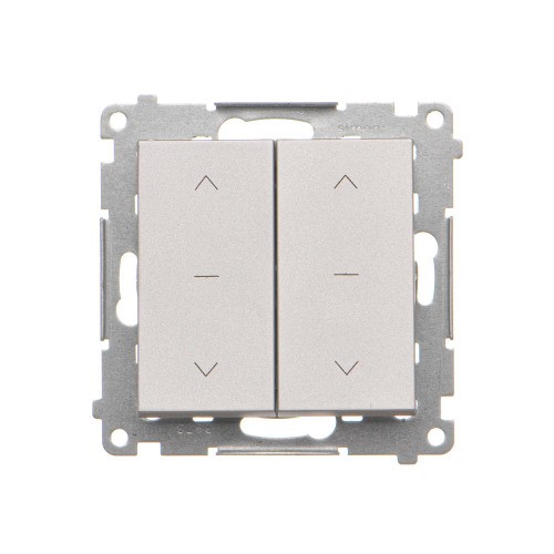 Łącznik żaluzjowy podwójny trójpozycyjny (1-0-2) Simon 55 TZW2.01/143 Kontakt-Simon aluminium mat