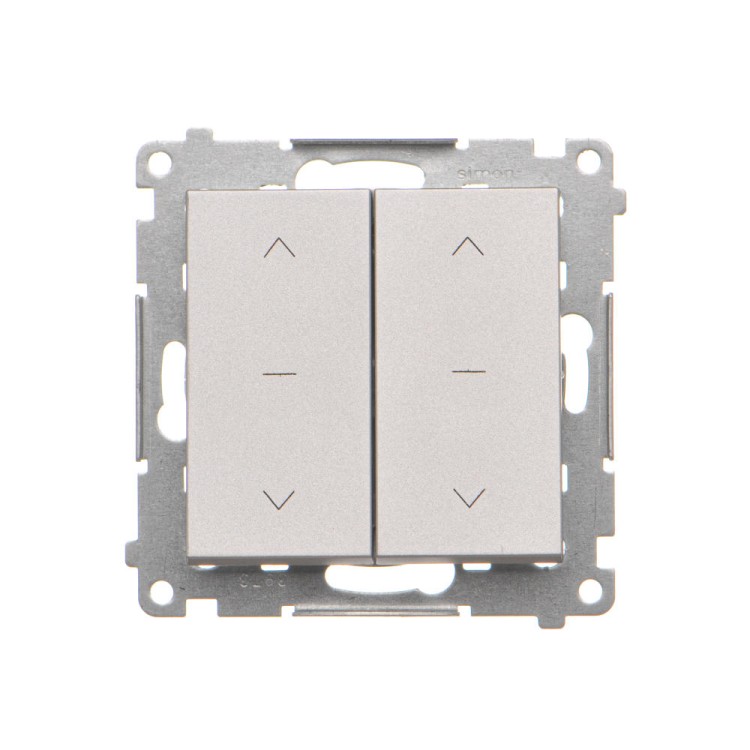 Łącznik żaluzjowy podwójny trójpozycyjny (1-0-2) Simon 55 TZW2.01/143 Kontakt-Simon aluminium mat
