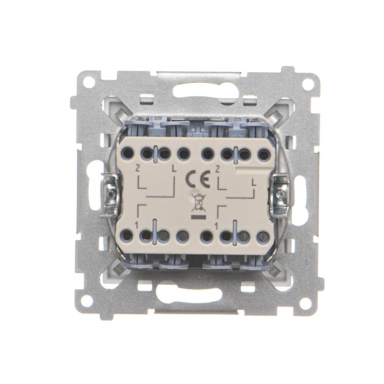 Łącznik żaluzjowy podwójny trójpozycyjny (1-0-2) Simon 55 TZW2.01/143 Kontakt-Simon aluminium mat