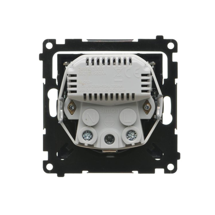 Gniazdo Schuko ze zintegrowaną ładowarką 2xUSB Simon 55 TGSZ1ZUSB2AA.01/149 Kontakt-Simon czarny mat