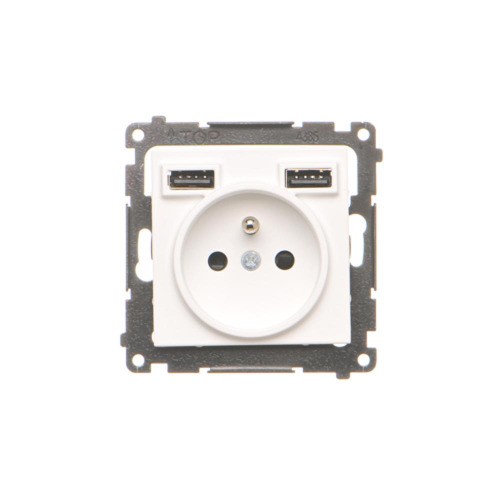 Gniazdo z ładowarką USB Simon 55 TGZ1ZUSB2AA.01/111 Kontakt-Simon biały mat