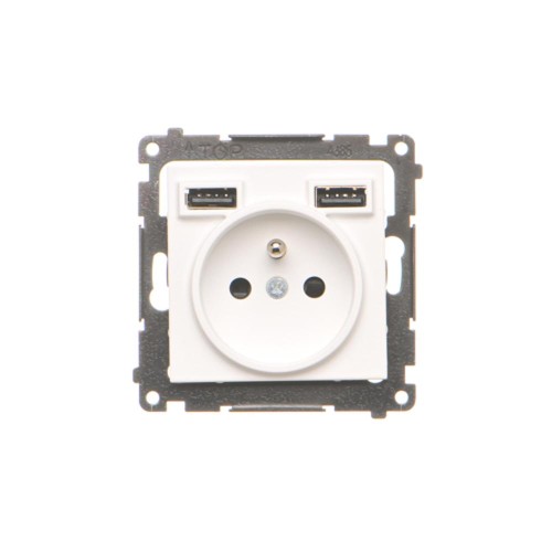 Gniazdo z ładowarką USB Simon 55 TGZ1ZUSB2AA.01/111 Kontakt-Simon biały mat