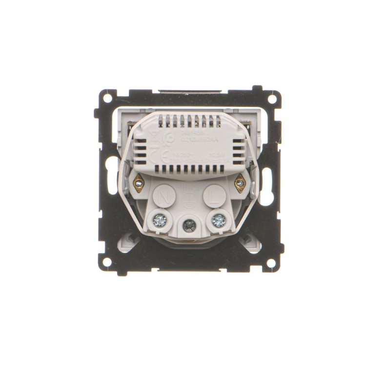 Gniazdo z ładowarką USB Simon 55 TGZ1ZUSB2AA.01/143 Kontakt-Simon aluminium mat