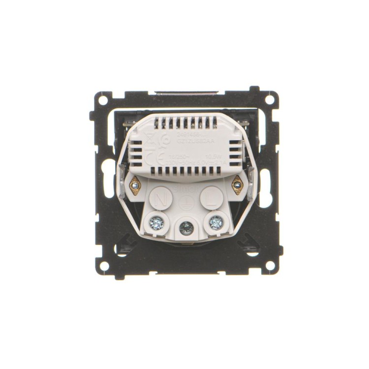 Gniazdo z ładowarką USB Simon 55 TGZ1ZUSB2AA.01/149 Kontakt-Simon czarny mat
