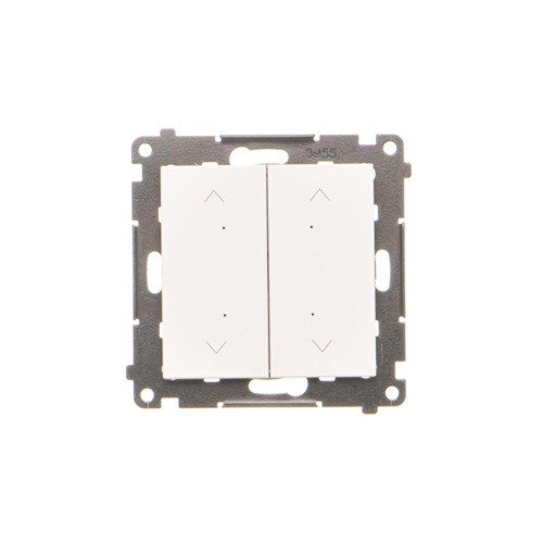 Łącznik / przycisk roletowy podwójny elektroniczny Simon 55 TEZ2.01/111 Kontakt-Simon biały mat