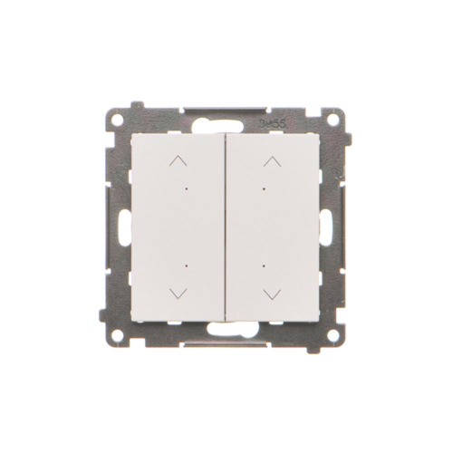 Łącznik / przycisk roletowy podwójny elektroniczny Simon 55 TEZ2.01/114 Kontakt-Simon jasnoszary mat