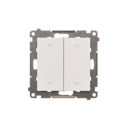 Łącznik / przycisk roletowy podwójny elektroniczny Simon 55 TEZ2.01/114 Kontakt-Simon jasnoszary mat