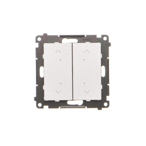 Łącznik / przycisk roletowy podwójny elektroniczny Simon 55 TEZ2.01/143 Kontakt-Simon aluminium mat