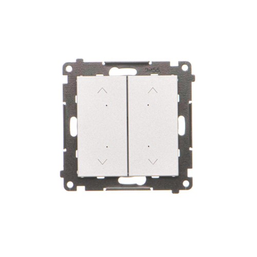 Łącznik / przycisk roletowy podwójny elektroniczny Simon 55 TEZ2.01/143 Kontakt-Simon aluminium mat