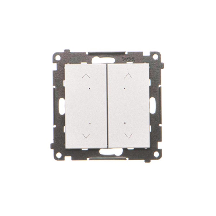 Łącznik / przycisk roletowy podwójny elektroniczny Simon 55 TEZ2.01/143 Kontakt-Simon aluminium mat