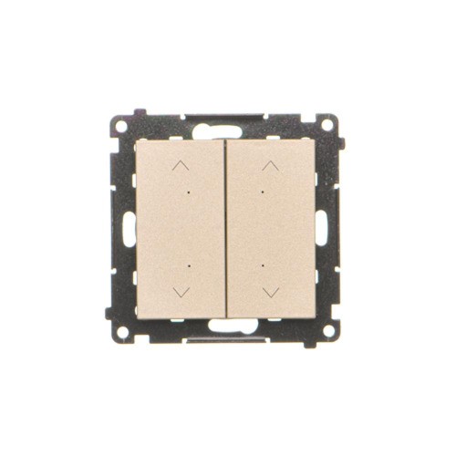 Łącznik / przycisk roletowy podwójny elektroniczny Simon 55 TEZ2.01/144 Kontakt-Simon szampański mat