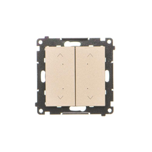 Łącznik / przycisk roletowy podwójny elektroniczny Simon 55 TEZ2.01/144 Kontakt-Simon szampański mat