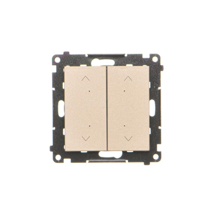 Łącznik / przycisk roletowy podwójny elektroniczny Simon 55 TEZ2.01/144 Kontakt-Simon szampański mat