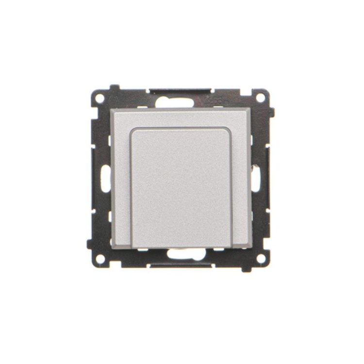 Elektroniczny łącznik hotelowy z podświetleniem LED Simon 55 TEWH1.01/143 Kontakt-Simon aluminium mat