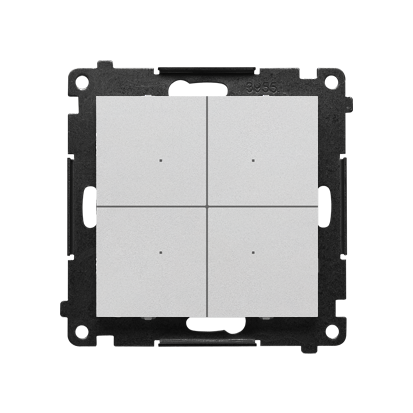 Elektroniczny łącznik / przycisk 4-krotny Simon 55 TEW4.01/143 Kontakt-Simon aluminium mat