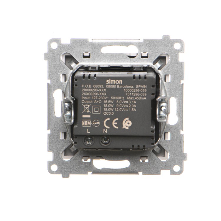 Ładowarka USB podwójna Simon 55 TEC2CA.01/114 Kontakt-Simon jasnoszary mat