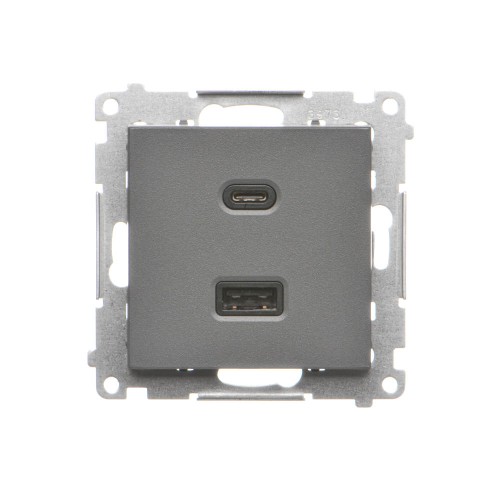 Ładowarka USB podwójna Simon 55 TEC2CA.01/116 Kontakt-Simon grafitowy mat