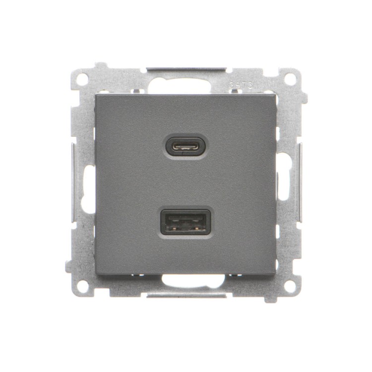 Ładowarka USB podwójna Simon 55 TEC2CA.01/116 Kontakt-Simon grafitowy mat