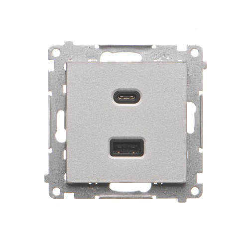 Ładowarka USB podwójna Simon 55 TEC2CA.01/143 Kontakt-Simon aluminium mat
