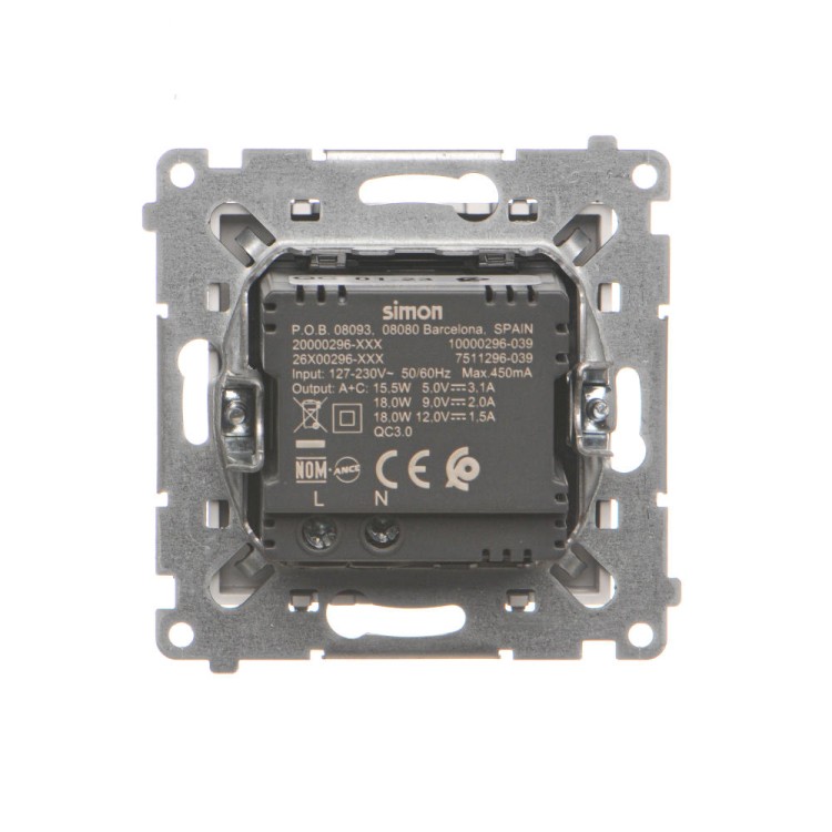 Ładowarka USB podwójna Simon 55 TEC2CA.01/143 Kontakt-Simon aluminium mat