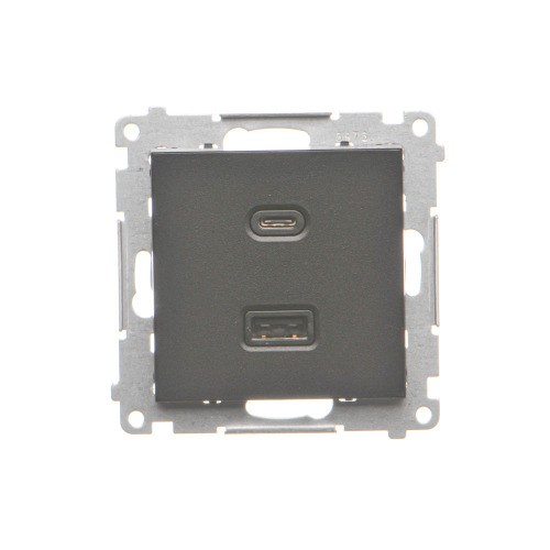 Ładowarka USB podwójna Simon 55 TEC2CA.01/149 Kontakt-Simon czarny mat