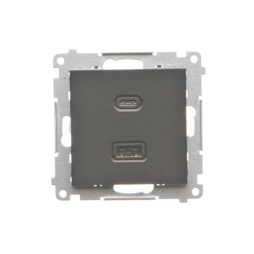 Ładowarka USB podwójna Simon 55 TEC2CA.01/149 Kontakt-Simon czarny mat