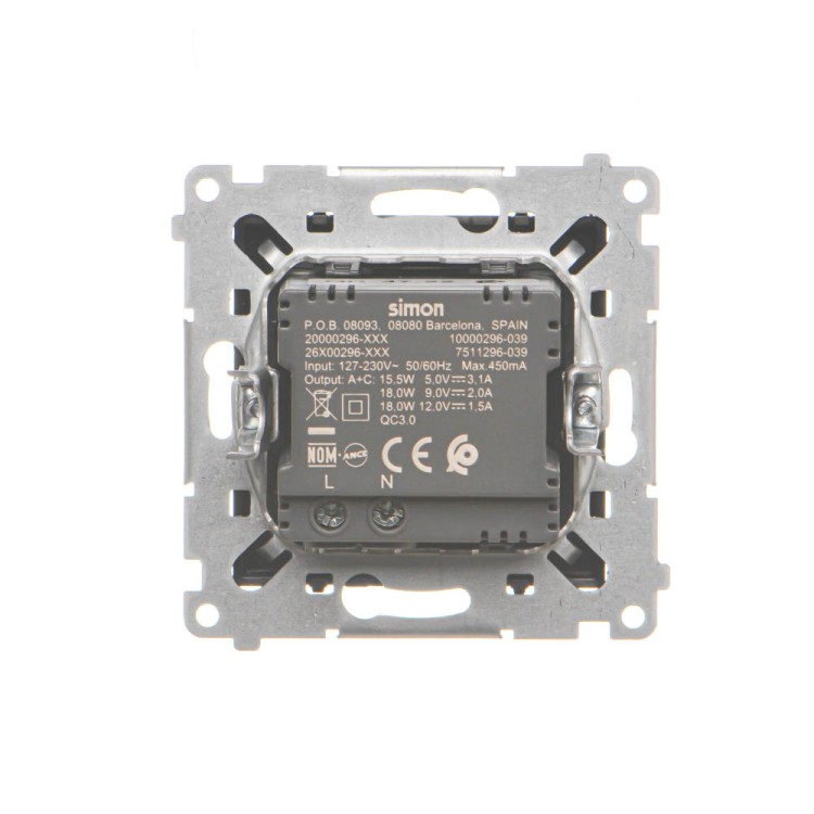 Ładowarka USB podwójna Simon 55 TEC2CA.01/149 Kontakt-Simon czarny mat