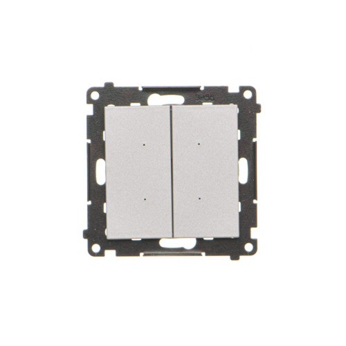 Łącznik elektroniczny podwójny Simon 55 TEW2.01/143 Kontakt-Simon aluminium mat