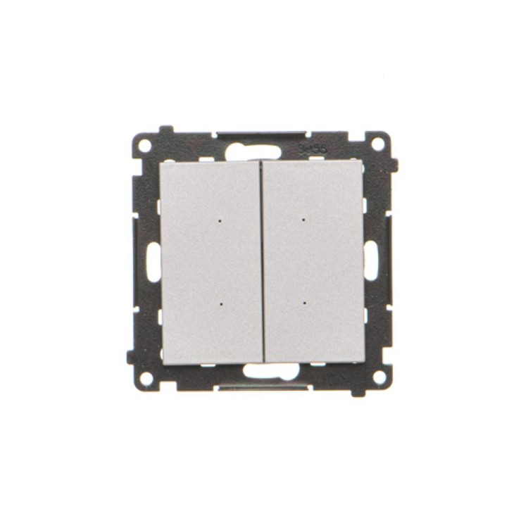 Łącznik elektroniczny podwójny Simon 55 TEW2.01/143 Kontakt-Simon aluminium mat
