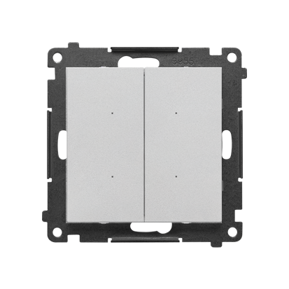 Sterownik podwójny oświetleniowy z wbudowanym pomiarem energii, sterowany smartfonem [Wi-Fi], SWITCH D Simon 55 GO TEW2W.01/143 Kontakt-Simon aluminium mat