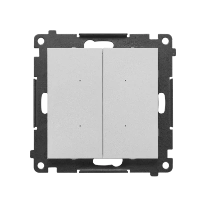 Sterownik podwójny oświetleniowy z wbudowanym pomiarem energii, sterowany smartfonem [Wi-Fi], SWITCH D Simon 55 GO TEW2W.01/143 Kontakt-Simon aluminium mat