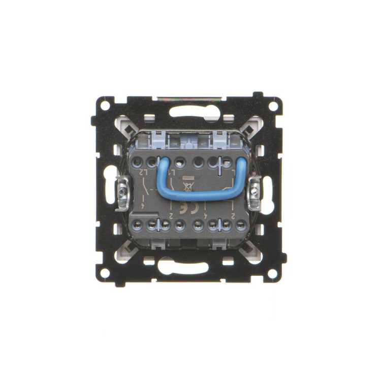 Łącznik jednobiegunowy + łącznik dwubiegunowy – 2 klawisze Simon 55 TW12A.01/143 Kontakt-Simon aluminium mat